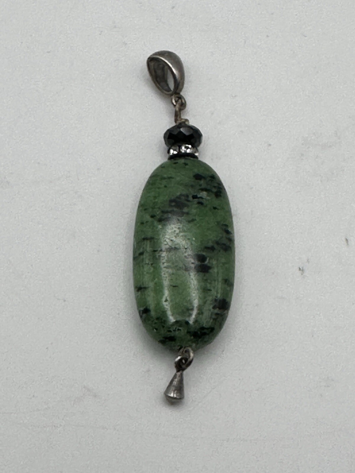 Natural Ruby Zoisite Oval Cabochon Gemstone Pendant 925 Bale