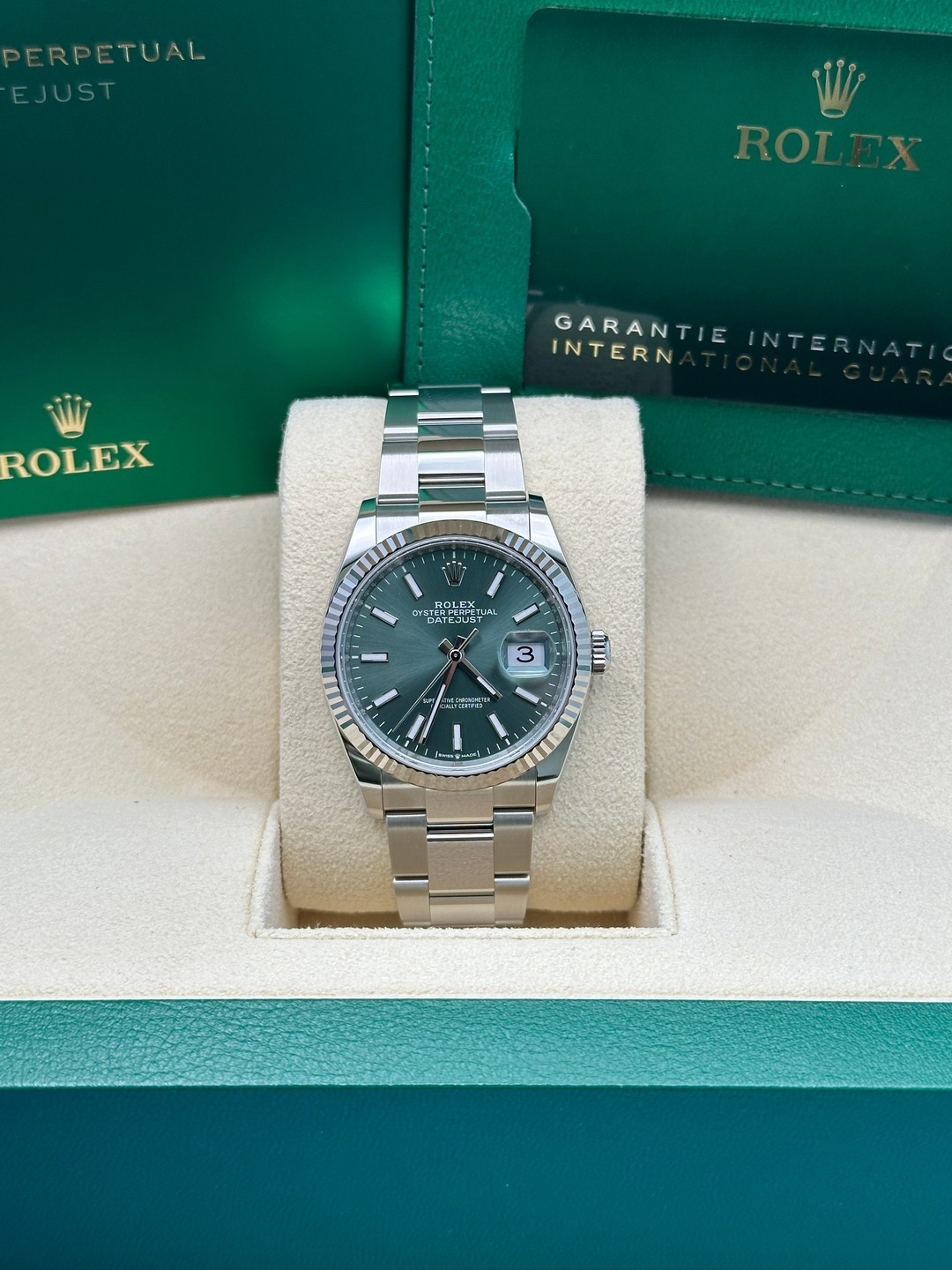 Rolex Datejust 126234 Oyster Bracelet Mint Green Dial 2026