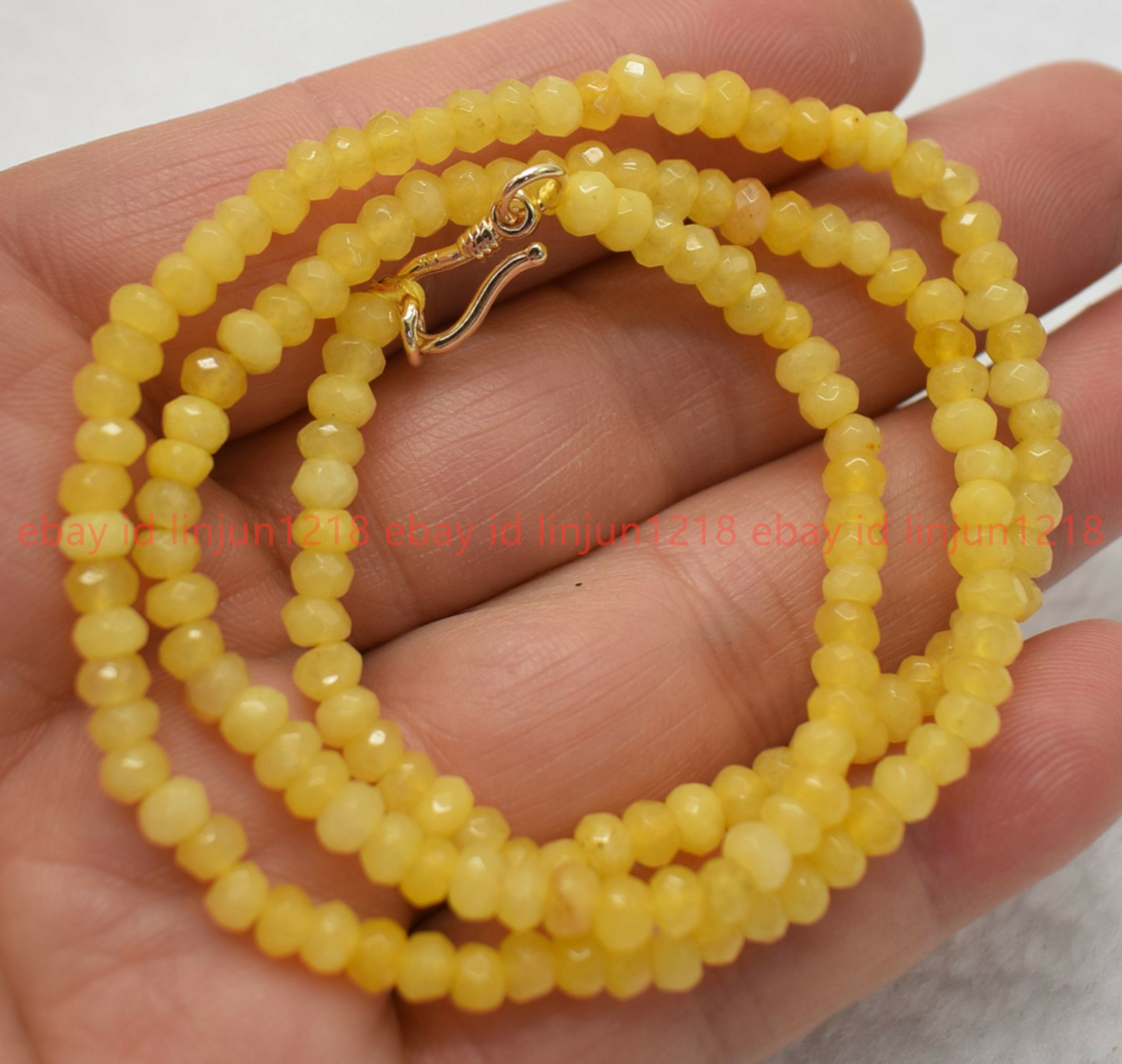 Genuine 2x4mm Faceted Multicolor Jade Gems Beads Necklace 18″