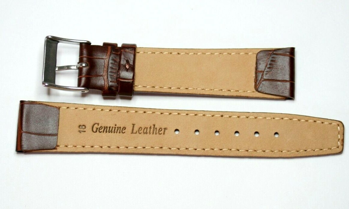 EASY FIT CLIP ON OPEN ENDED LEATHER WATCH STRAP BROWN 12MM to 20MM WITH FREEPOST