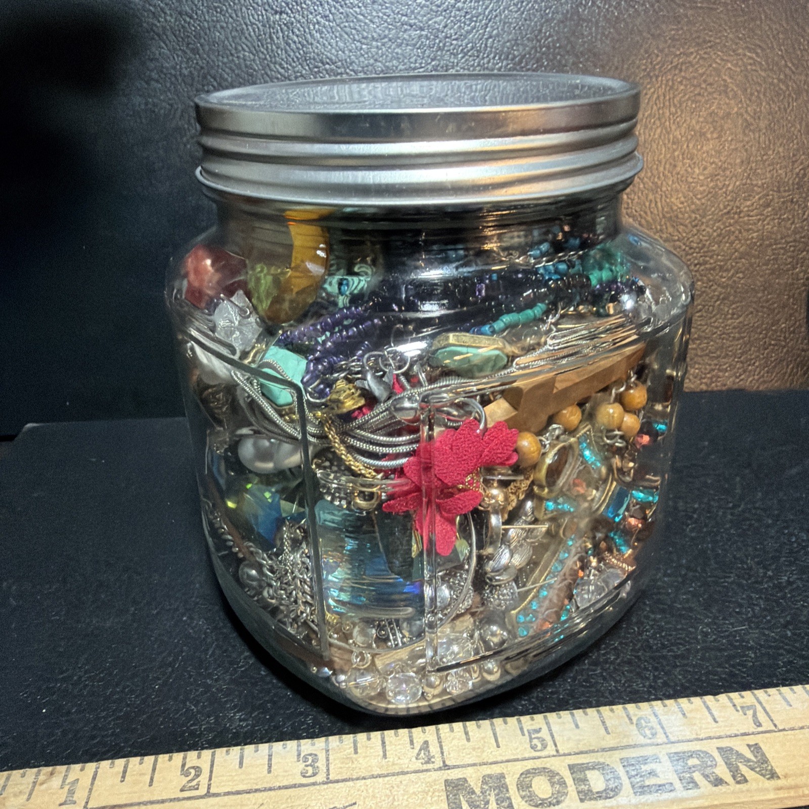 Jewelry Jar Necklaces, Bracelets, Earrings And More! 5.5in High 4.4 In Wide