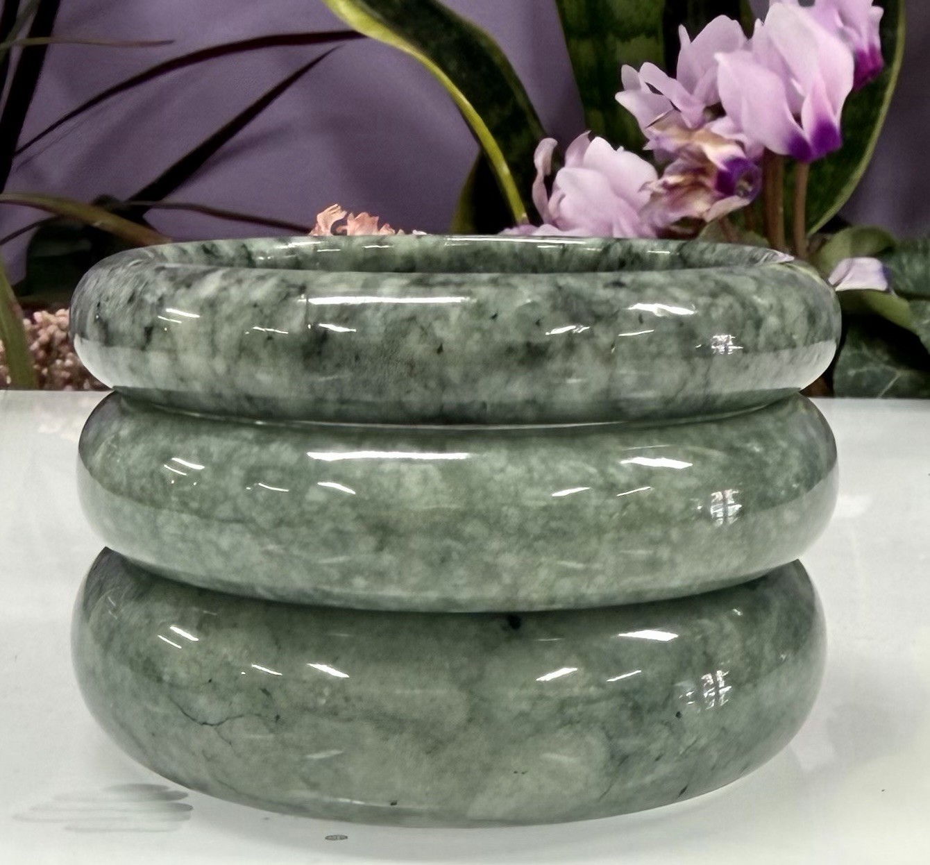 Wholesale Lot 3 Pcs Natural Burma Jade Bangle Crystal healing energy