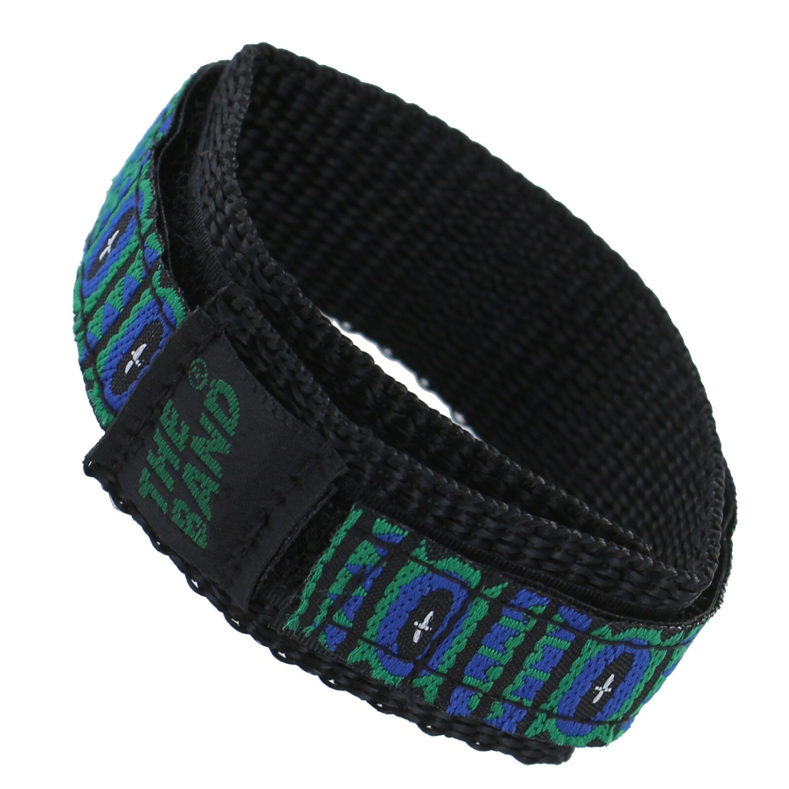 16mm The Band Chisco Stained Glass Blue Green Nylon Sports Wrap Watch Band