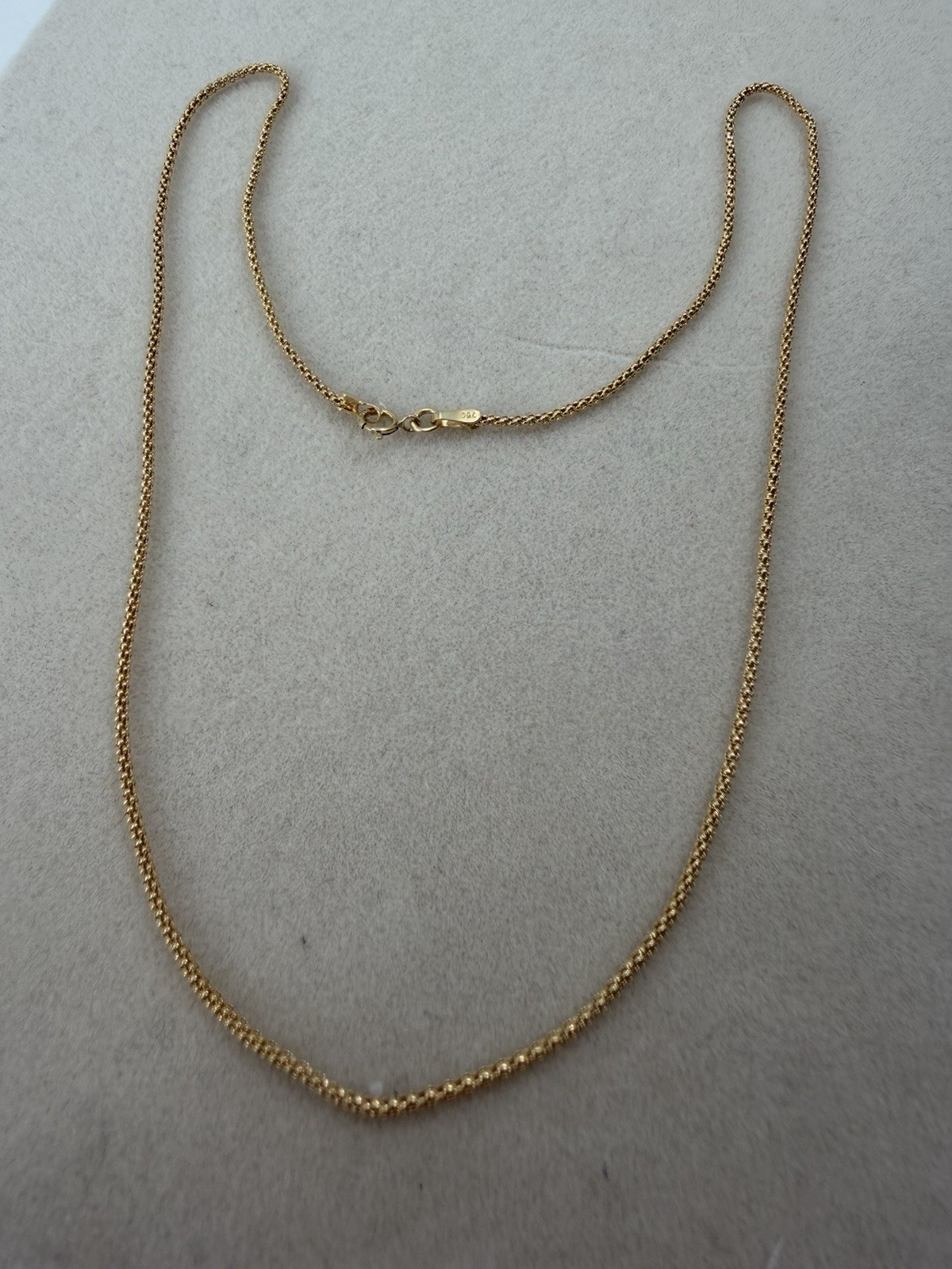 18k Solid Gold Popcorn Chain Necklace 16inches Fine Jewelry 750 stamped