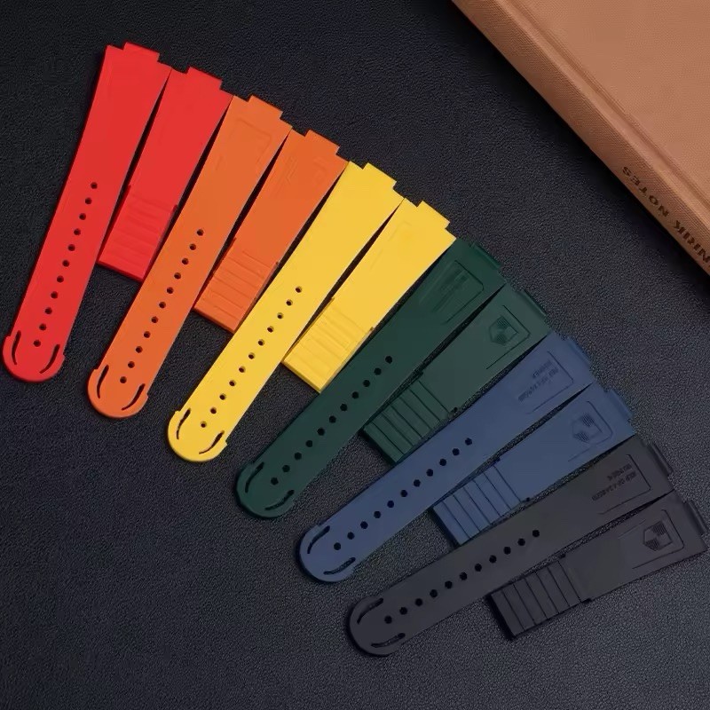 24x12mm MultiColor Rubber Watch Strap Band Fits Oris Aquis 7730 7733 7743 7754