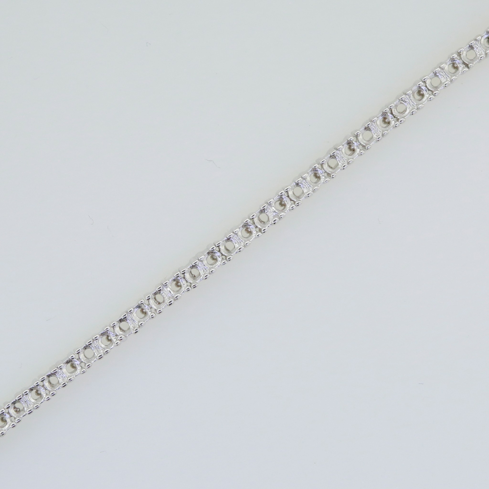 Sterling Silver Semi Mount Tennis Bracelet Setting Round RD 2x2mm