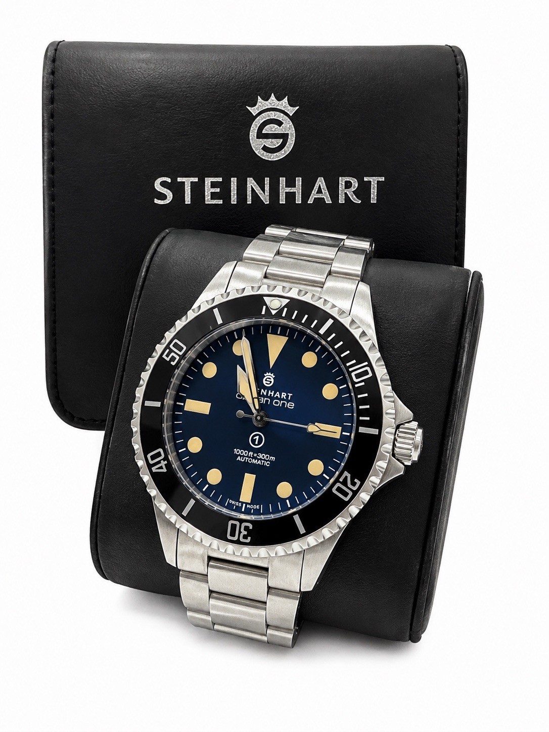 STEINHART OCEAN ONE 39MM Diver 300m Black DIal Automatic Fullset Watch Men