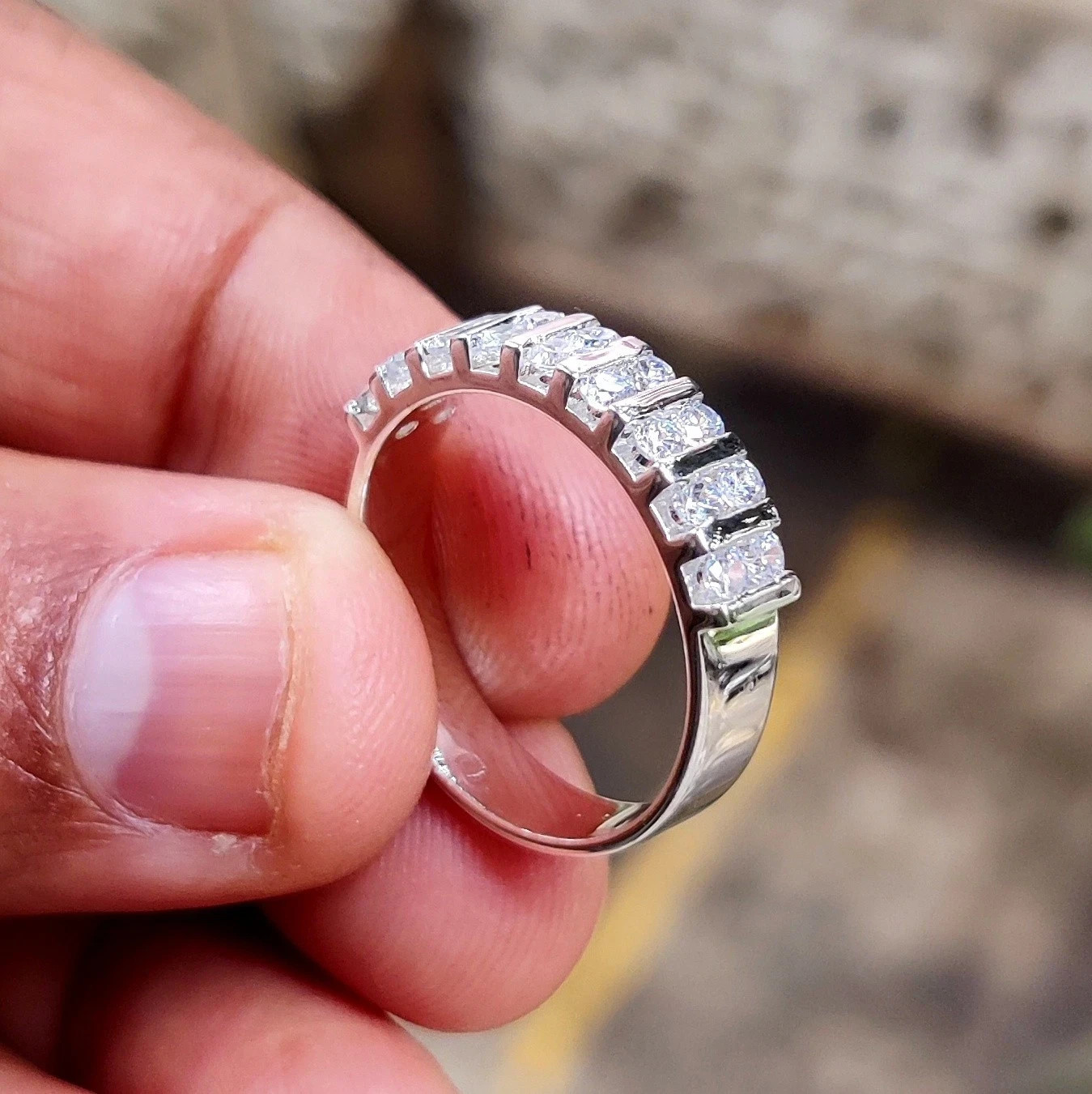 1.50 Ct Round Natural Diamond Eternity Wedding Band 14K White Gold Size 6 7 8 9
