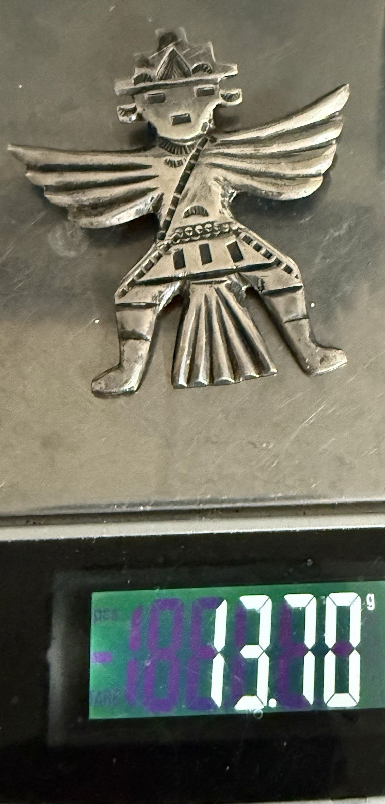 RARE 1930-40’s “U.S ZUNI 1” Signed C.G Wallace Sterling Knifewing Brooch Pin SEE