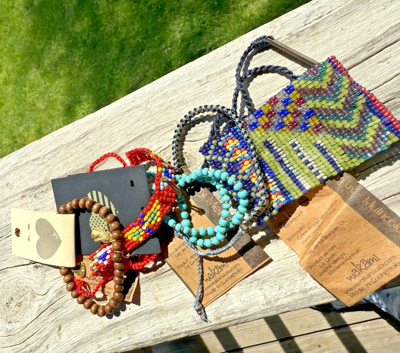 WAKAMI Brandy Melville Beaded Bracelet LOT Beads Hemp Cord Style Guatemala NWTs