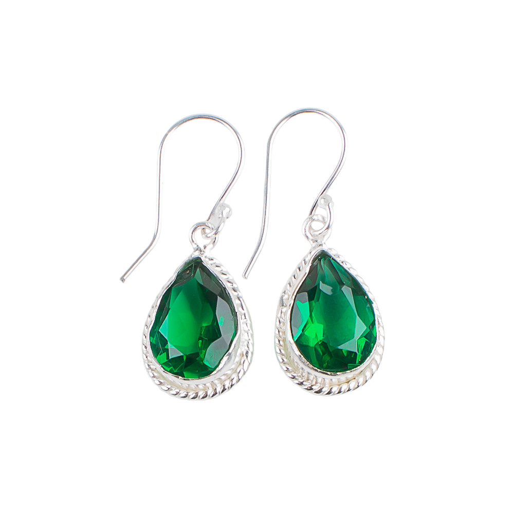 Chrome Diopside Gemstone 925 Sterling Silver Dangle Earring 1.40″ Gift For woman