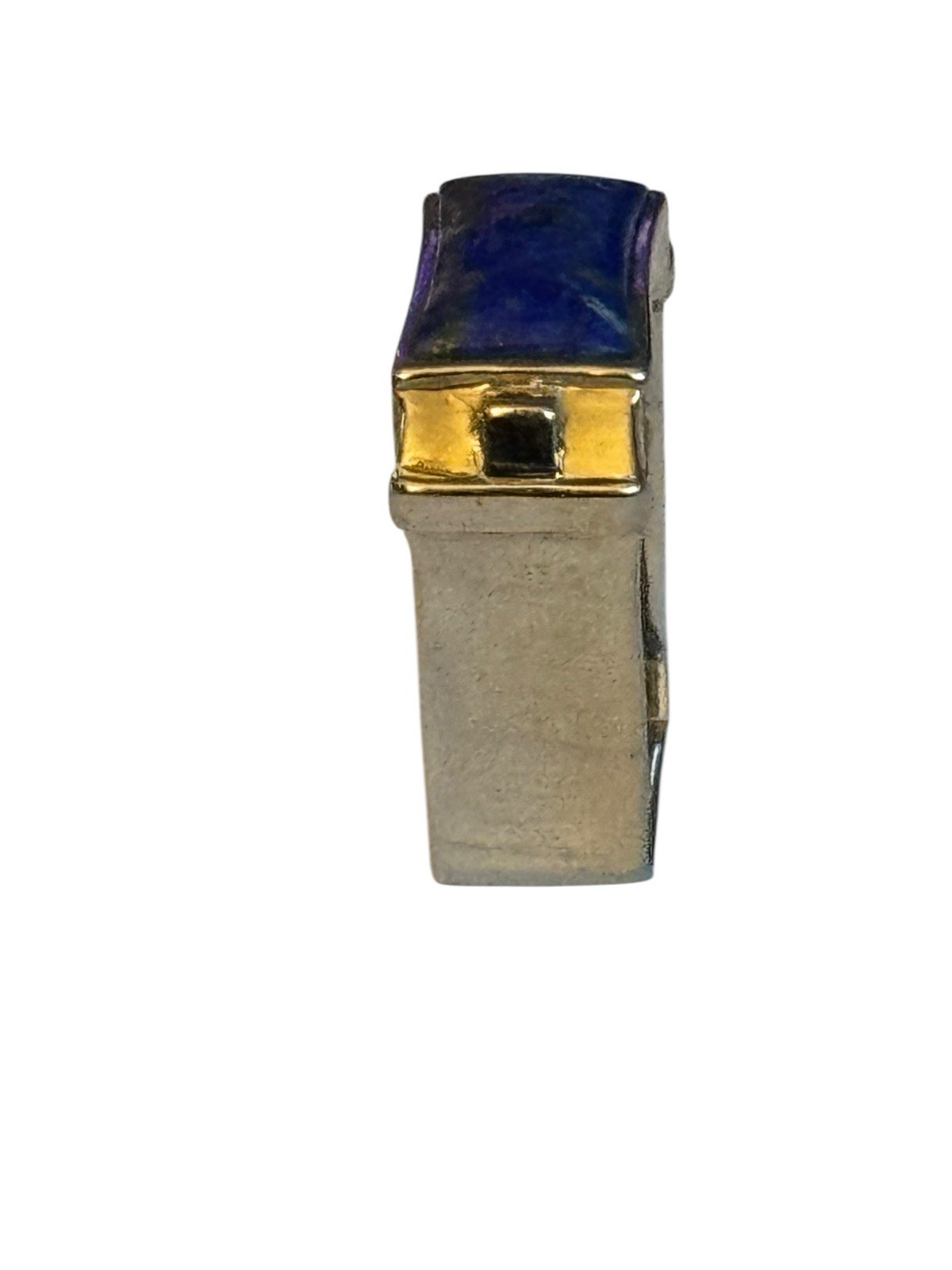 Bosovi Sterling Silver Lapis Lazuli Cushion Diamond Ring 925 square band size 9