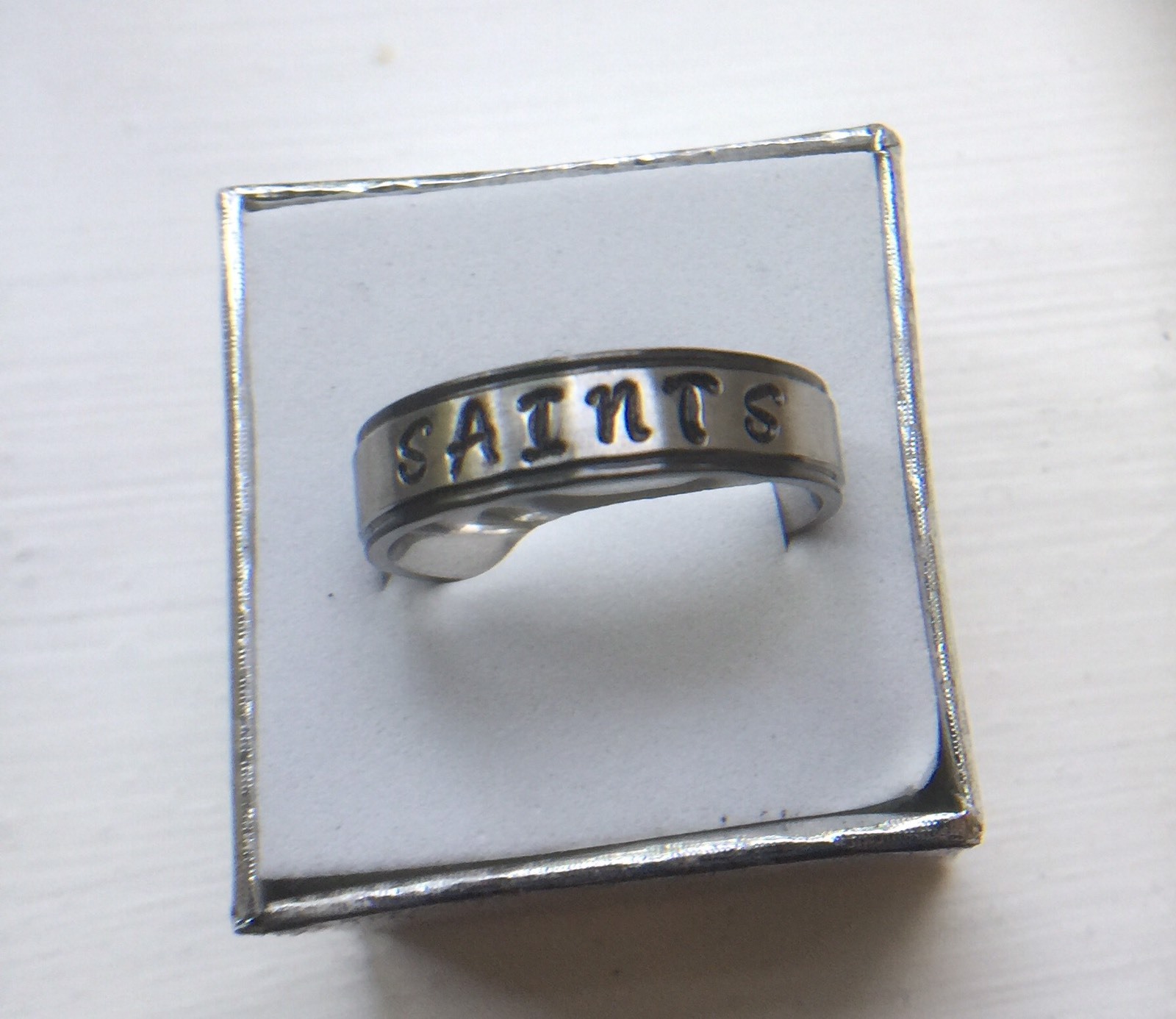 Falcons Hand Stamped Stainless Steel Band 6mm