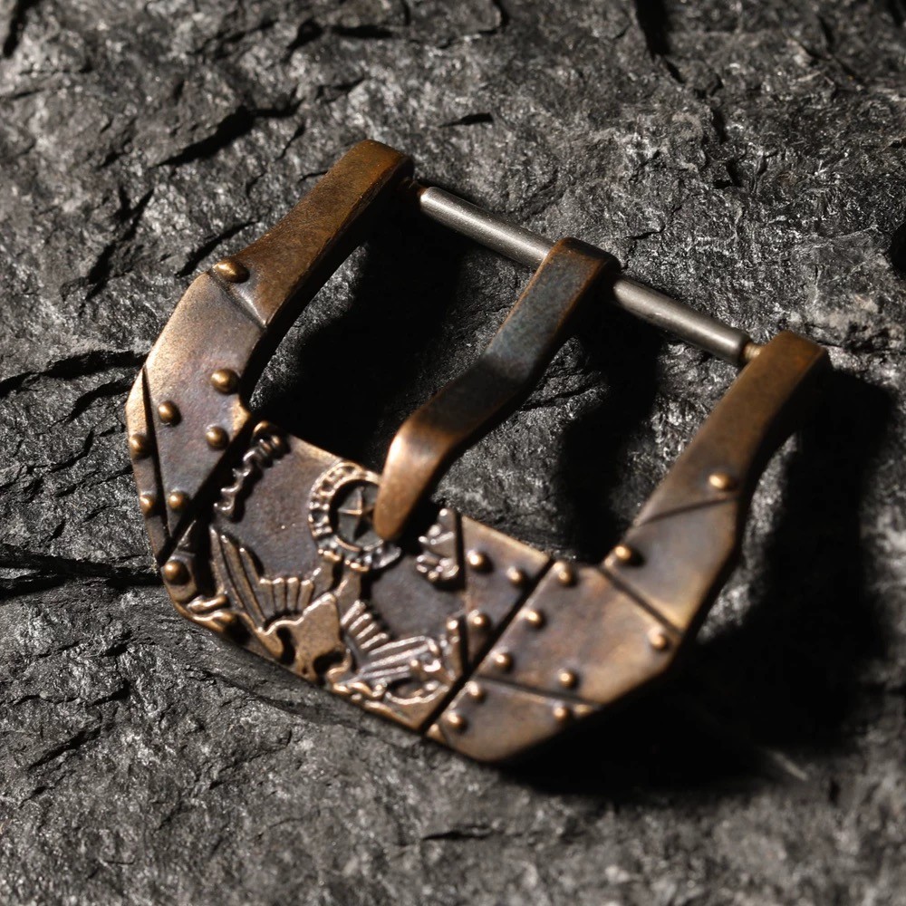 Metal Watch Bands Buckle Durable Bronze Colorful Leather Strap Clasp 22-26mm