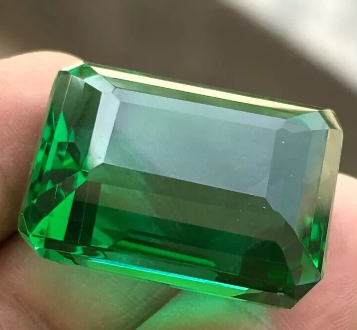 AAA+ Natural Green Emerald Colombia 7.40 Ct. Emerald Cut Loose Gemstone Gift