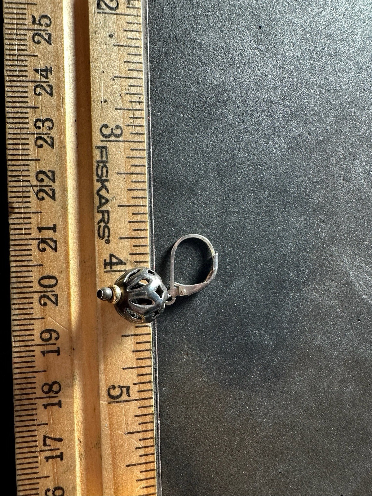 3.17g Sterling Silver Vintage 925 Filigree Perfume Bottle Dangle Drop Earrings