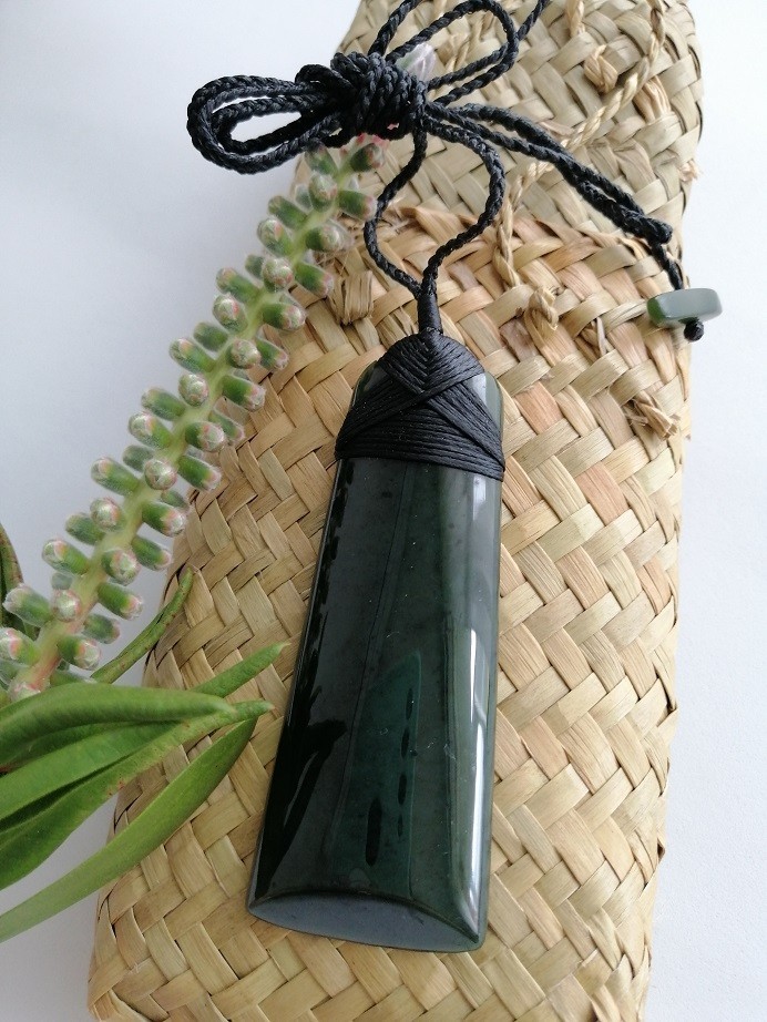 New Zealand Jade Greenstone Polished Toki Large Pendant 85mm x 32mm Unisex