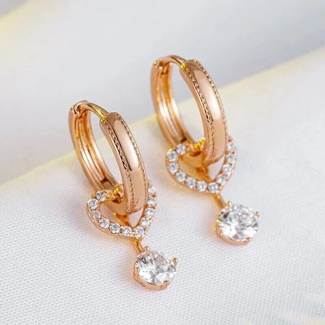 1.50Ct Round Cut Lab Grown Diamond Huggie Hoop Earrings In 14k Rose Gold Plated