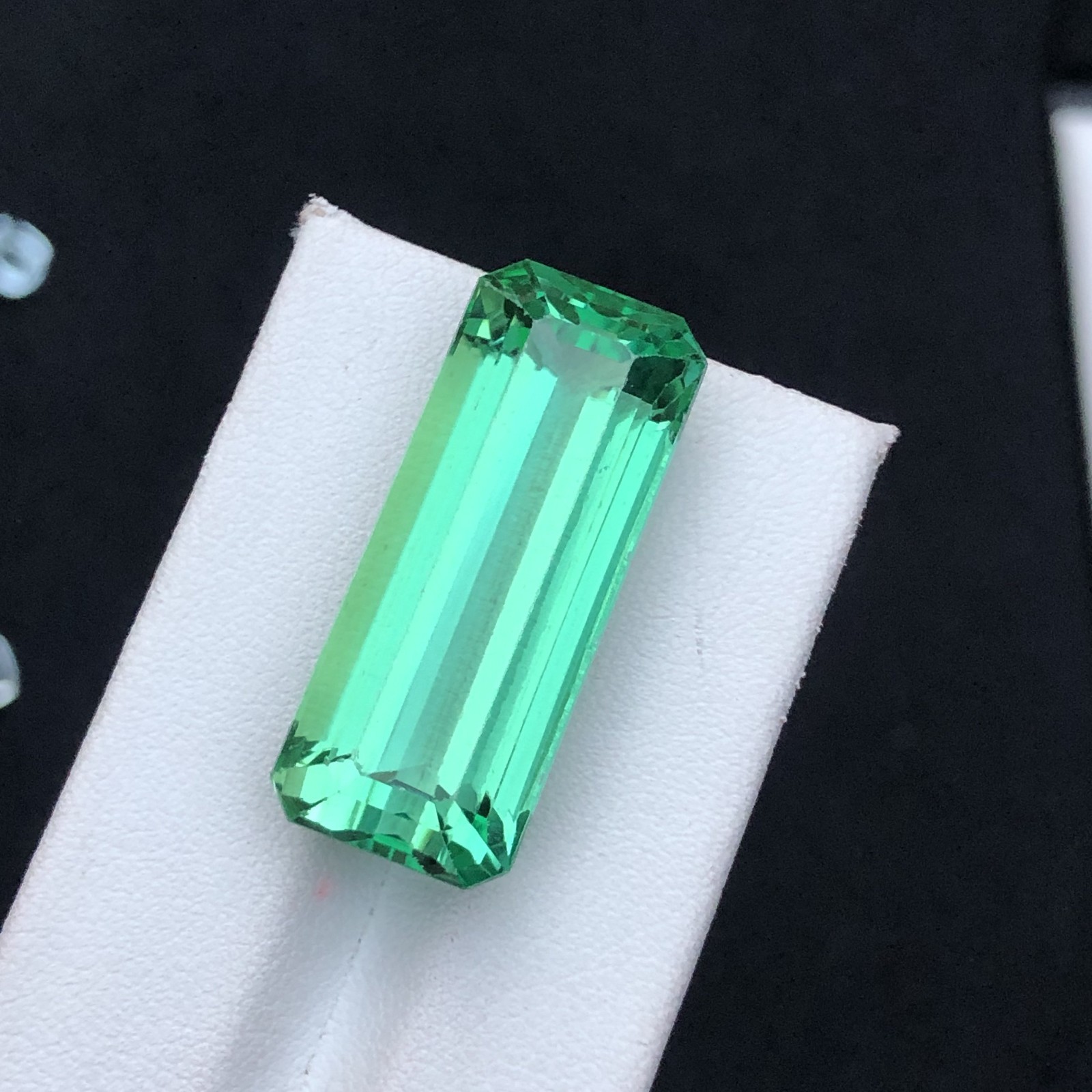 42 Ct Natural Green Kunzite Gemstone Octagon Cut Faceted Loose Collector Stone