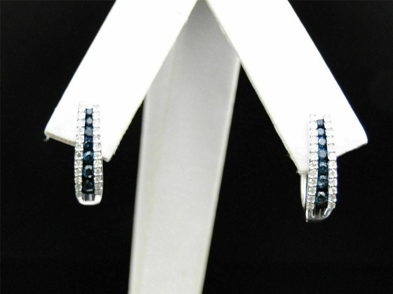 3.00 Ct Round Cut Natural Sapphire Diamond Earring 14k Solid White Gold Stud