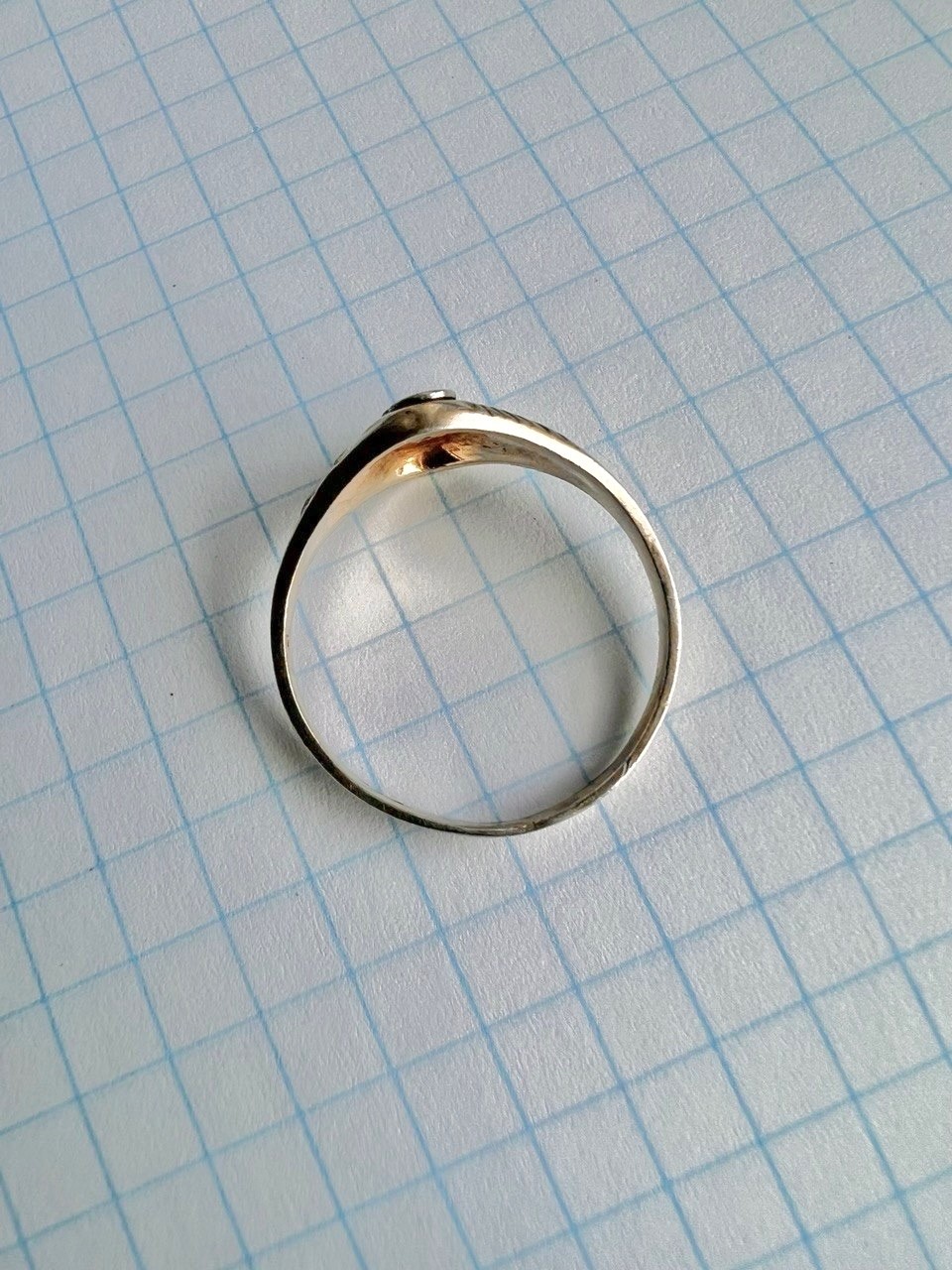 Vintage Soviet USSR 875 Silver Ring Kharkiv Jewelry Factory Size 9 Star Hallmark