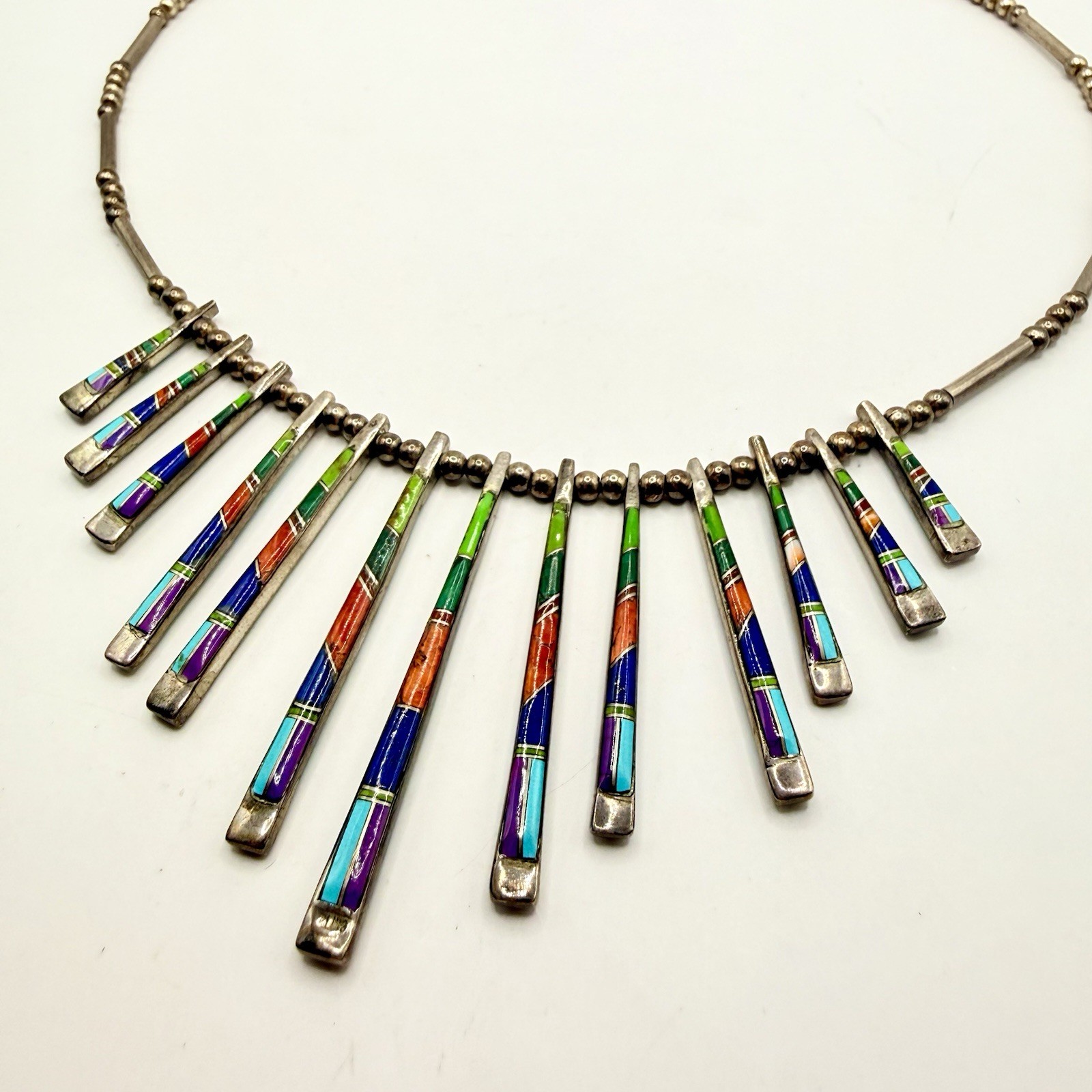 Fuzion 925 Sterling Silver Smoky Quartz Braided Chain Necklace 14” 50g Designer