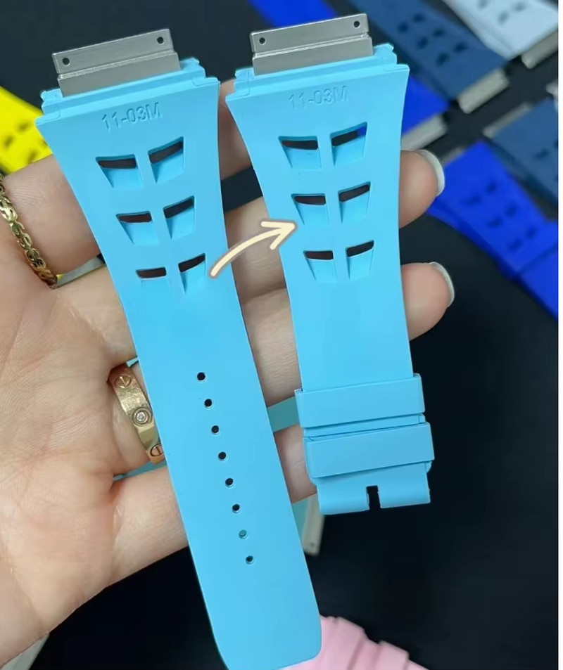 M Size Replacement FKM Fluoro Rubber Watch Band Strap Fits Richard Mille RM11-03