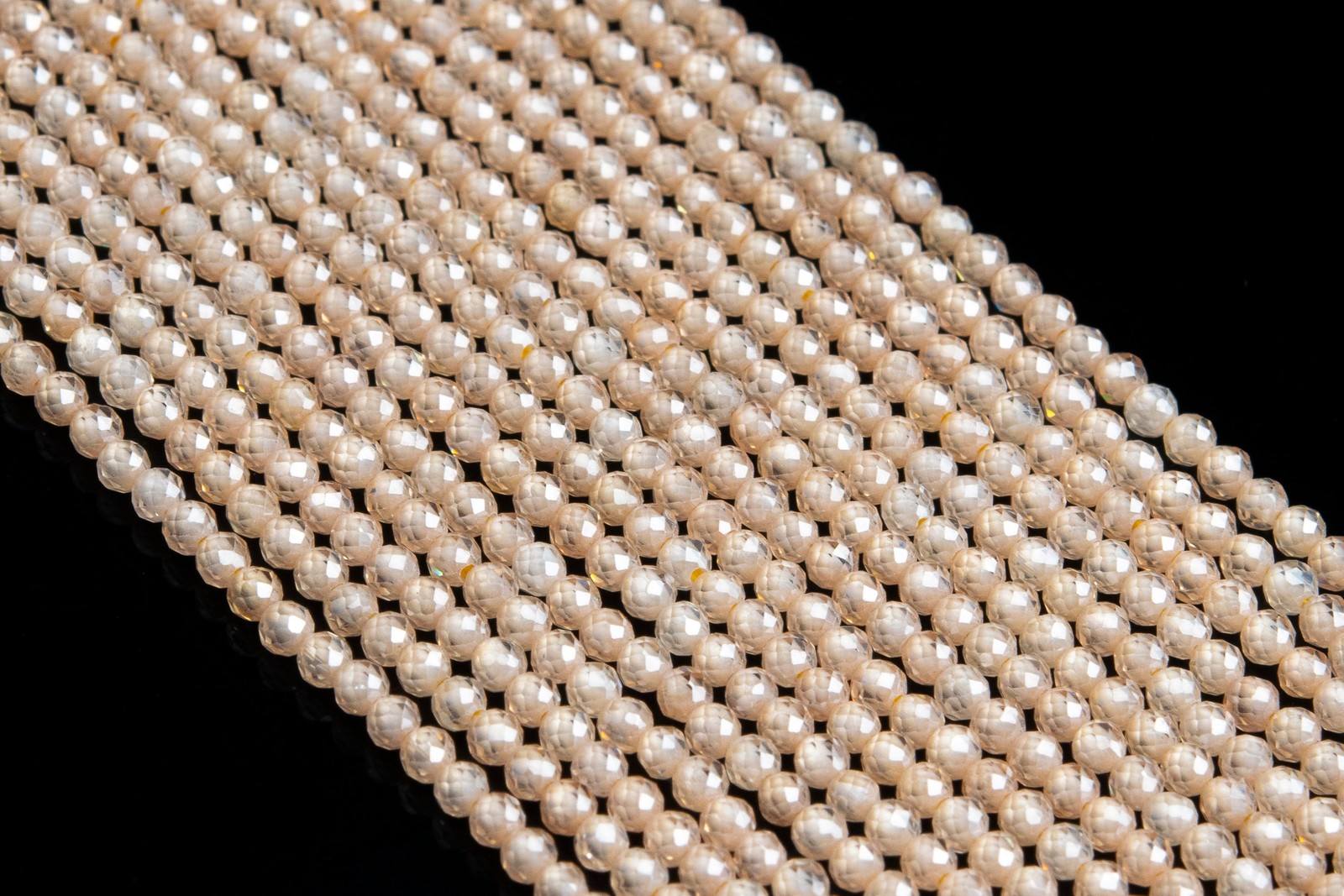 2MM Faint Pink Cubic Zirconia Beads AAA Faceted Round Loose Beads