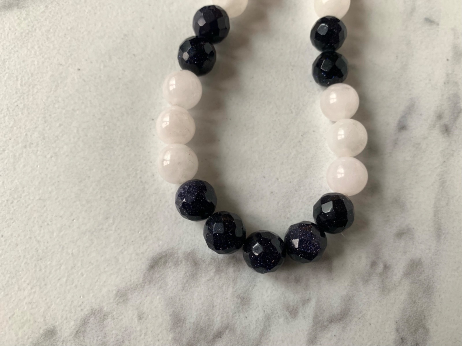 Galaxy Sun Sitara and Rose Quartz 6 to 10mm beads 21″ Necklace27