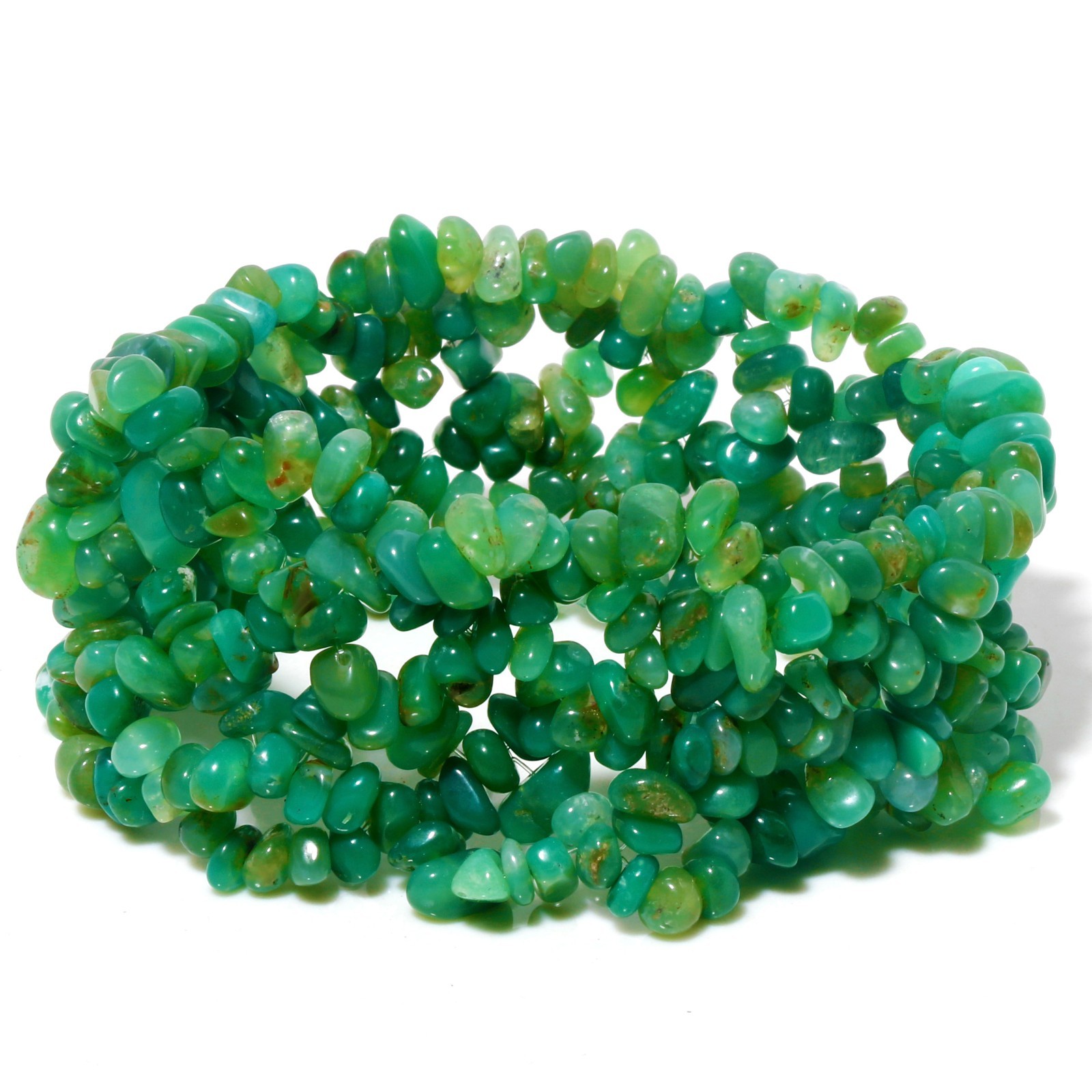 Natural Gemstone Chip Stretch Bracelet 7.5″ Multi Strand Choose Stone