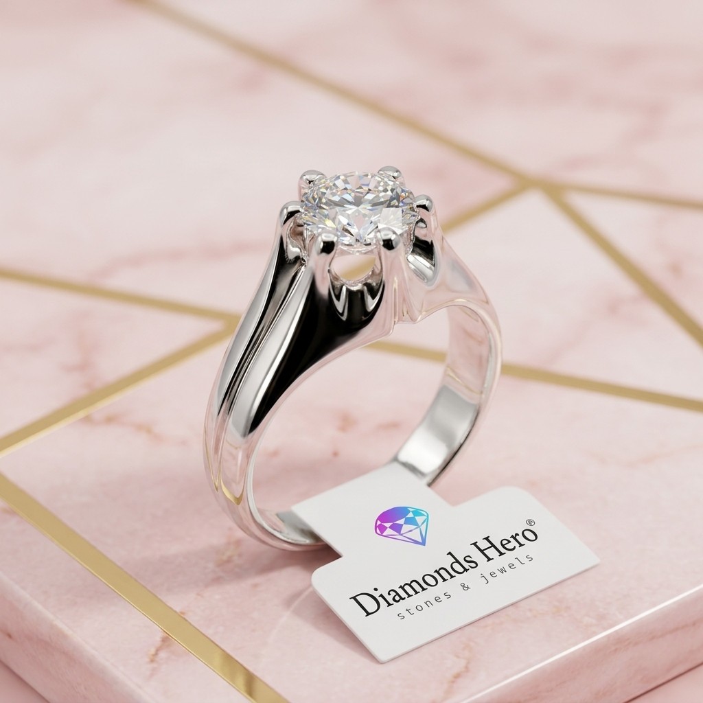 David Ring with Moissanite Round 1ct D, S925