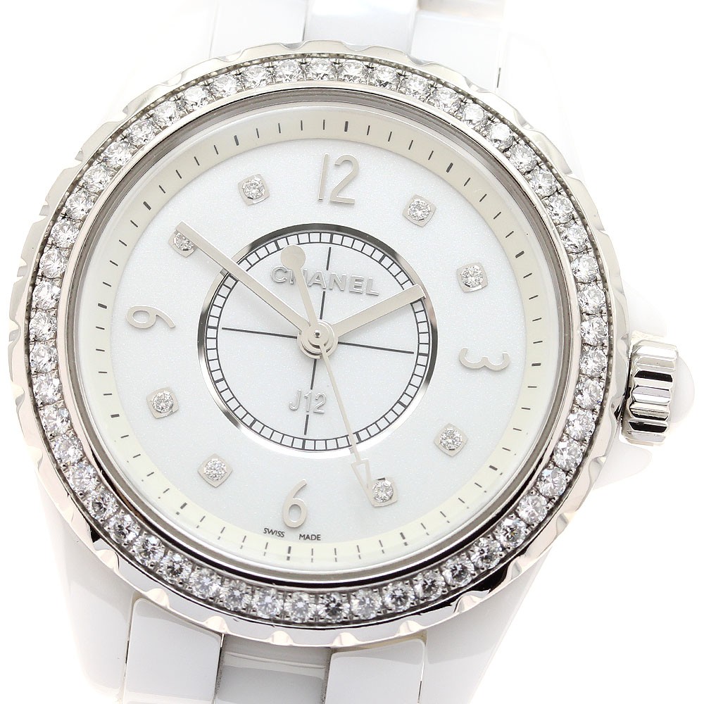 CHANEL J12 H3110 Diamond bezel 8P diamond white Dial Quartz Ladies Watch_921796
