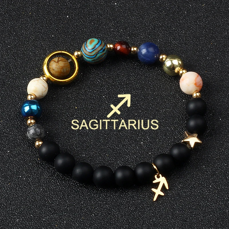 Women Stone Beaded Bracelet Round Layered Mixed Tone Adjustable Strand Jewelry