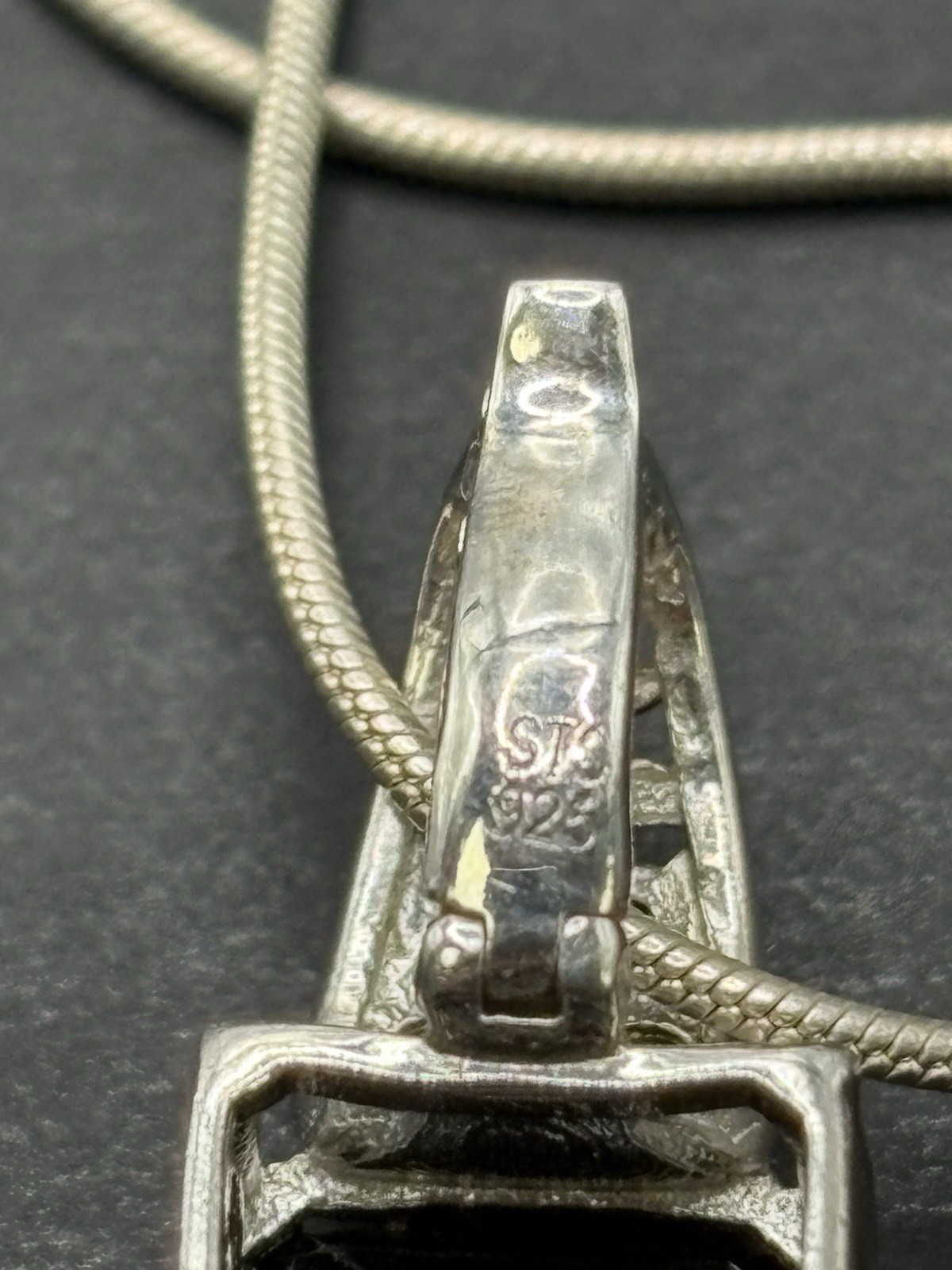 JTV 18″ STS Topaz Two Tone Sterling Silver Pendant Necklace 7 Grams H5