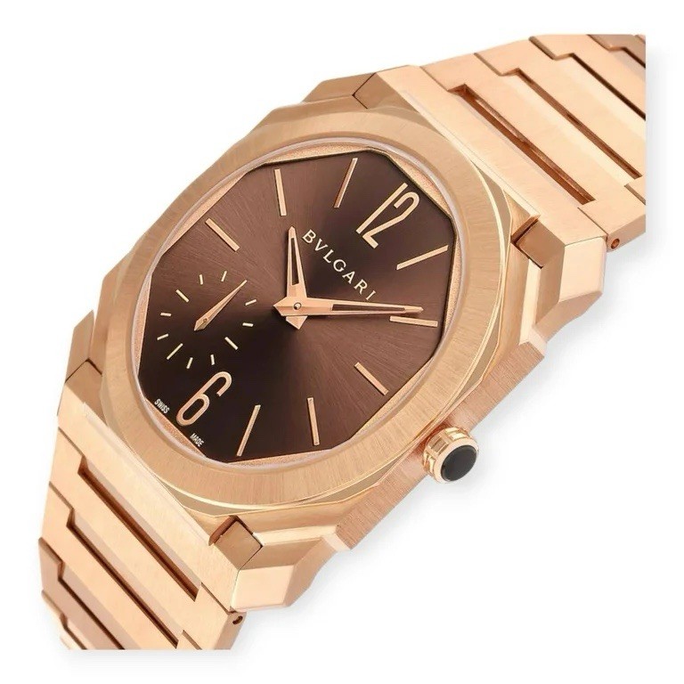 Bvlgari Octo Rose Gold 40mm Brown Dial Manual Wind Swiss Made Box/Booklet