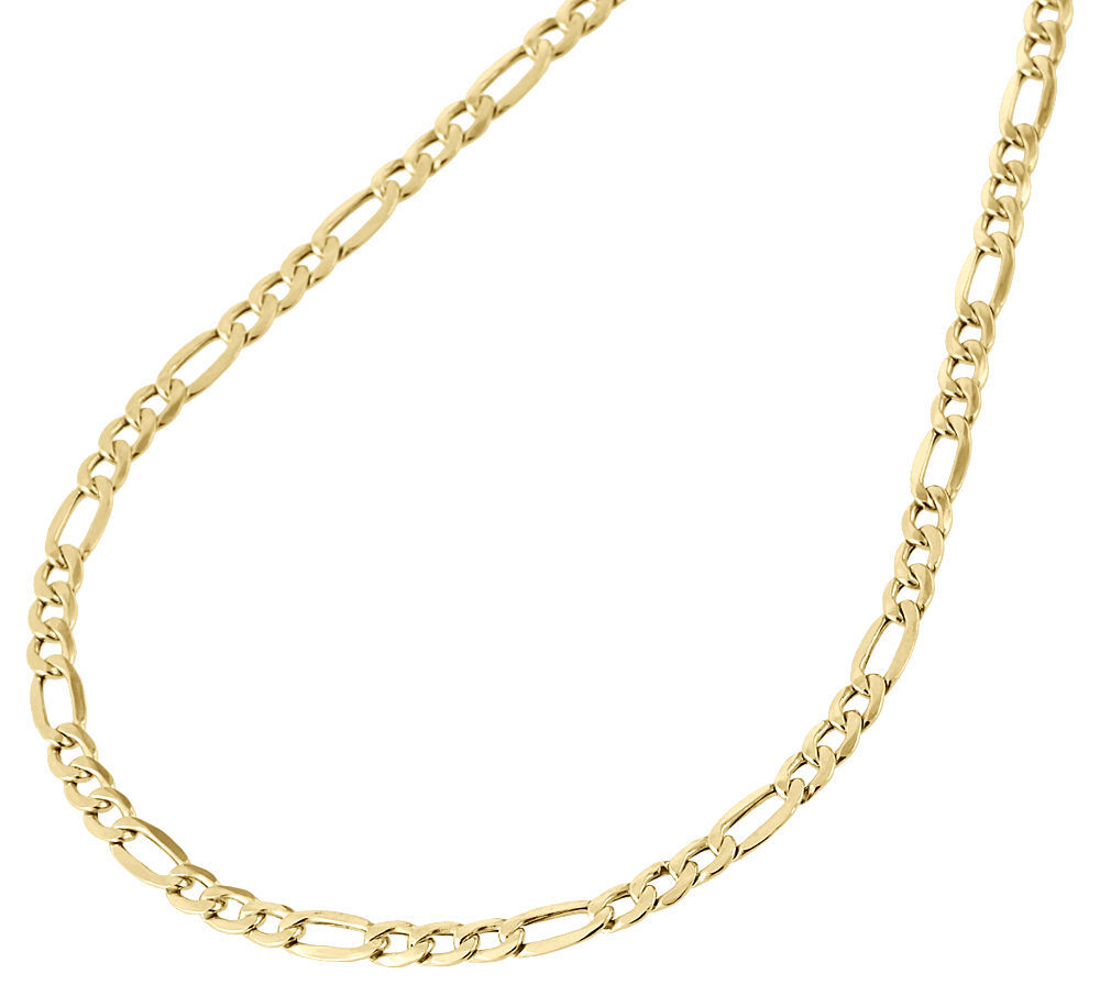 Genuine 10K Yellow Gold Figaro Chain 3.50mm Necklace High Polished 16-30 Inches