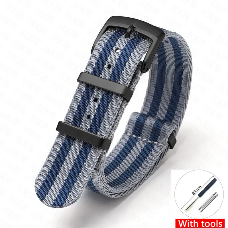 Canvas Nylon Watch Strap for Omega Swatch Seamaster Speedmaster Seiko 18-24mm