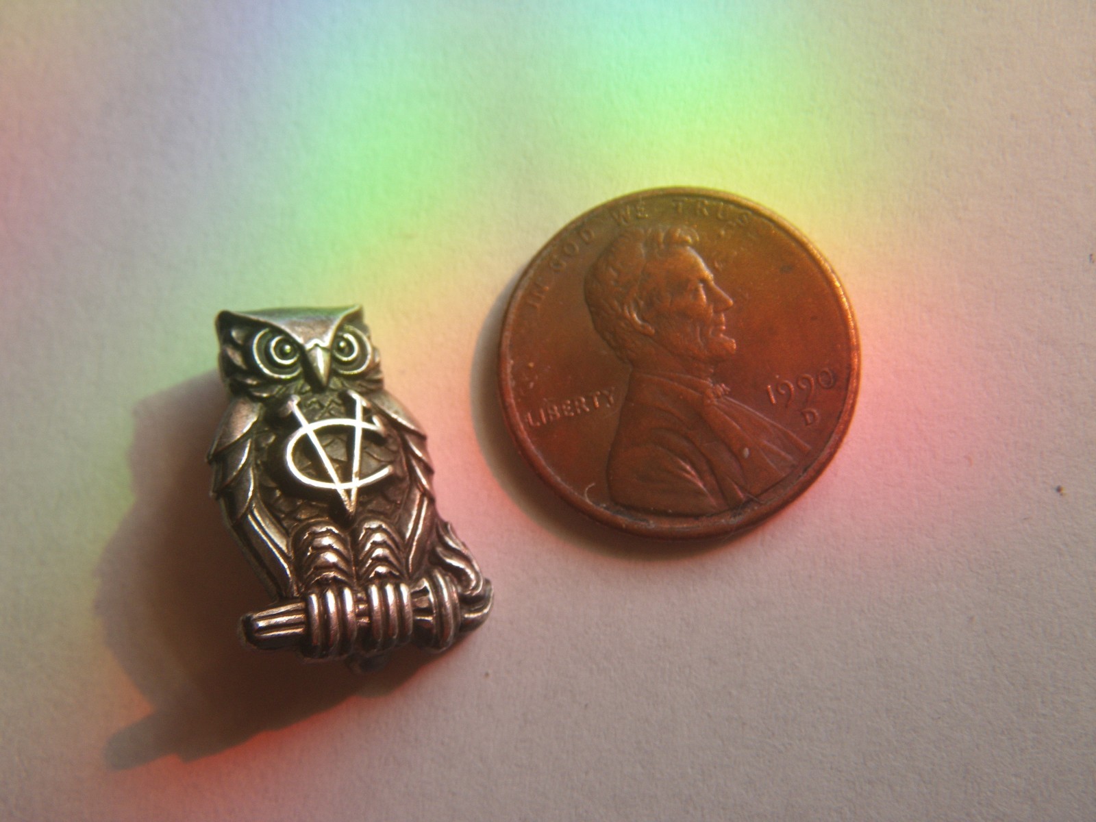 Vintage Vassar College Sterling Silver Lapel or Hat Pin Owl of Athena – As Is