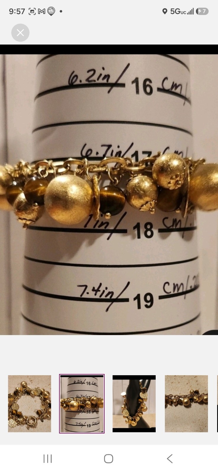 Gold Charm Bracelet Set Vintage 1990s/80s/Y2k 10pc, Korea