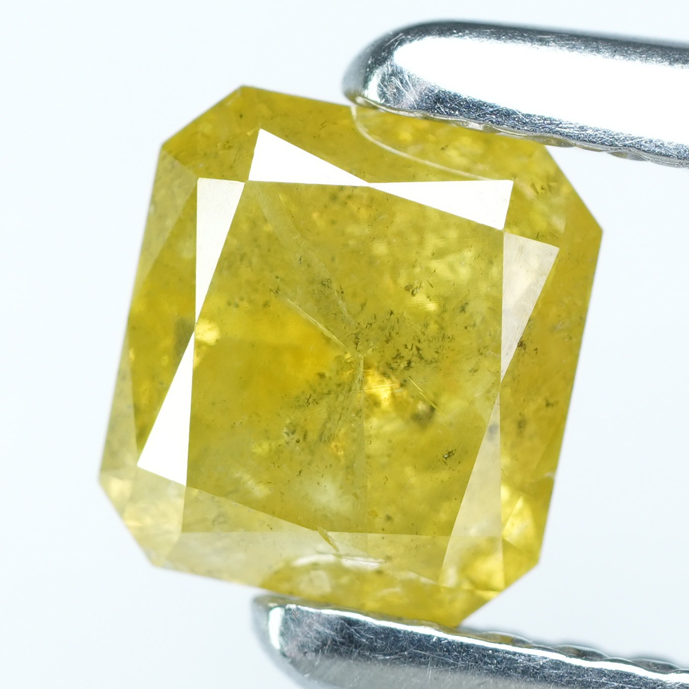 1.05Ct Rare 100% Natural No Treated I-2 Octagan Fancy Vivid Yellow Diamond