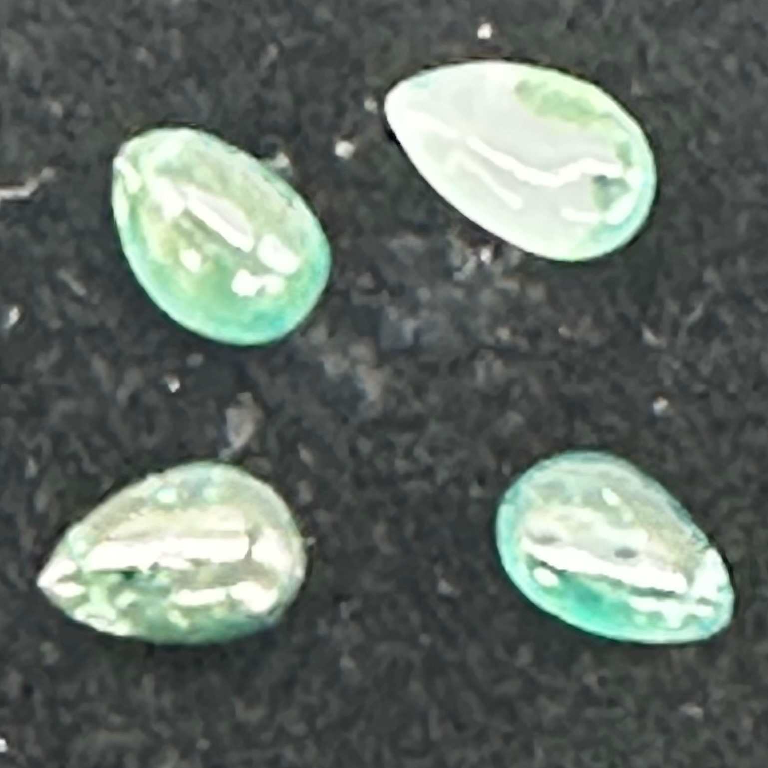 Grandidierite AAA Briolette Beads | 9x6x4 to 7x6x3mm | Aqua, Blue | 4 Beads |