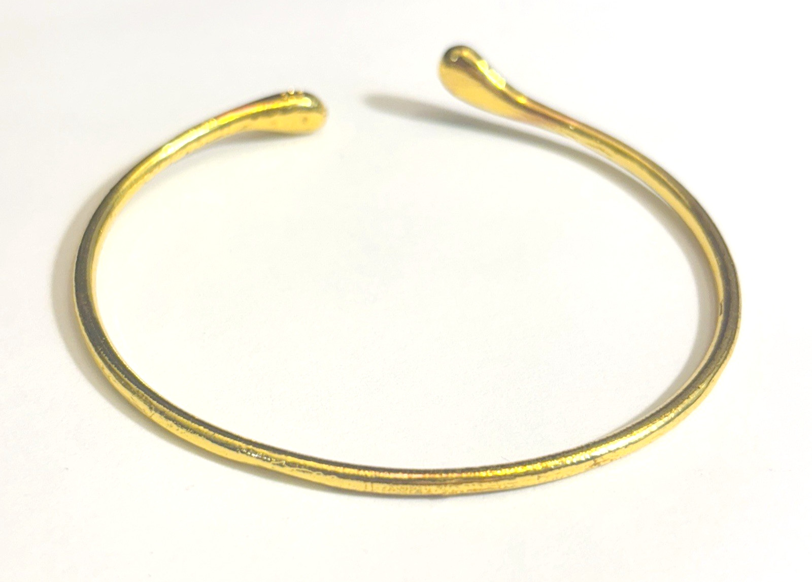 925 Vermeil Gold over Sterling Silver Open Bangle Bracelet 3in x2.5in 12.43grams