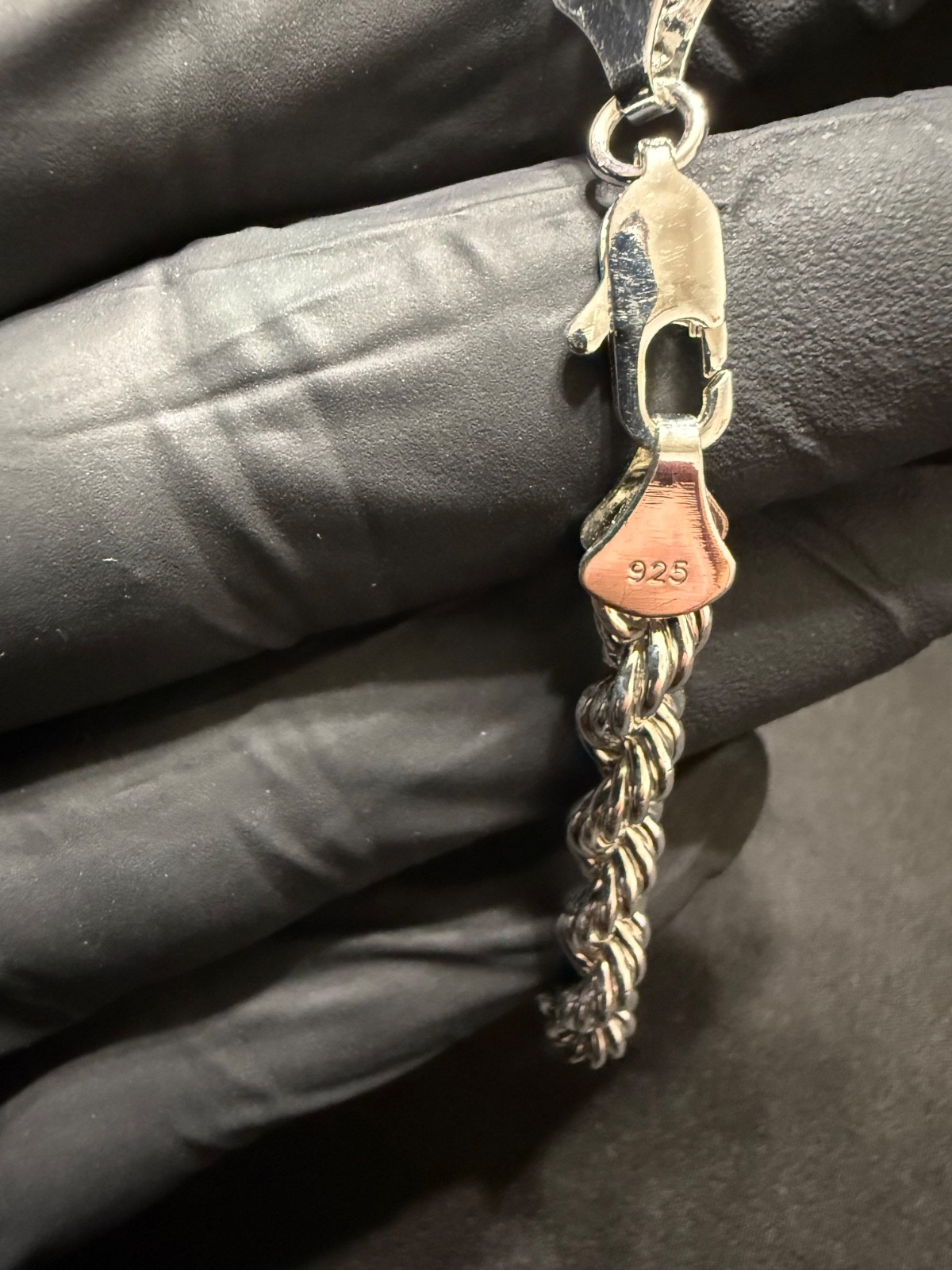 silver filled rope bracelet 9 inch 5mm lobster clasp