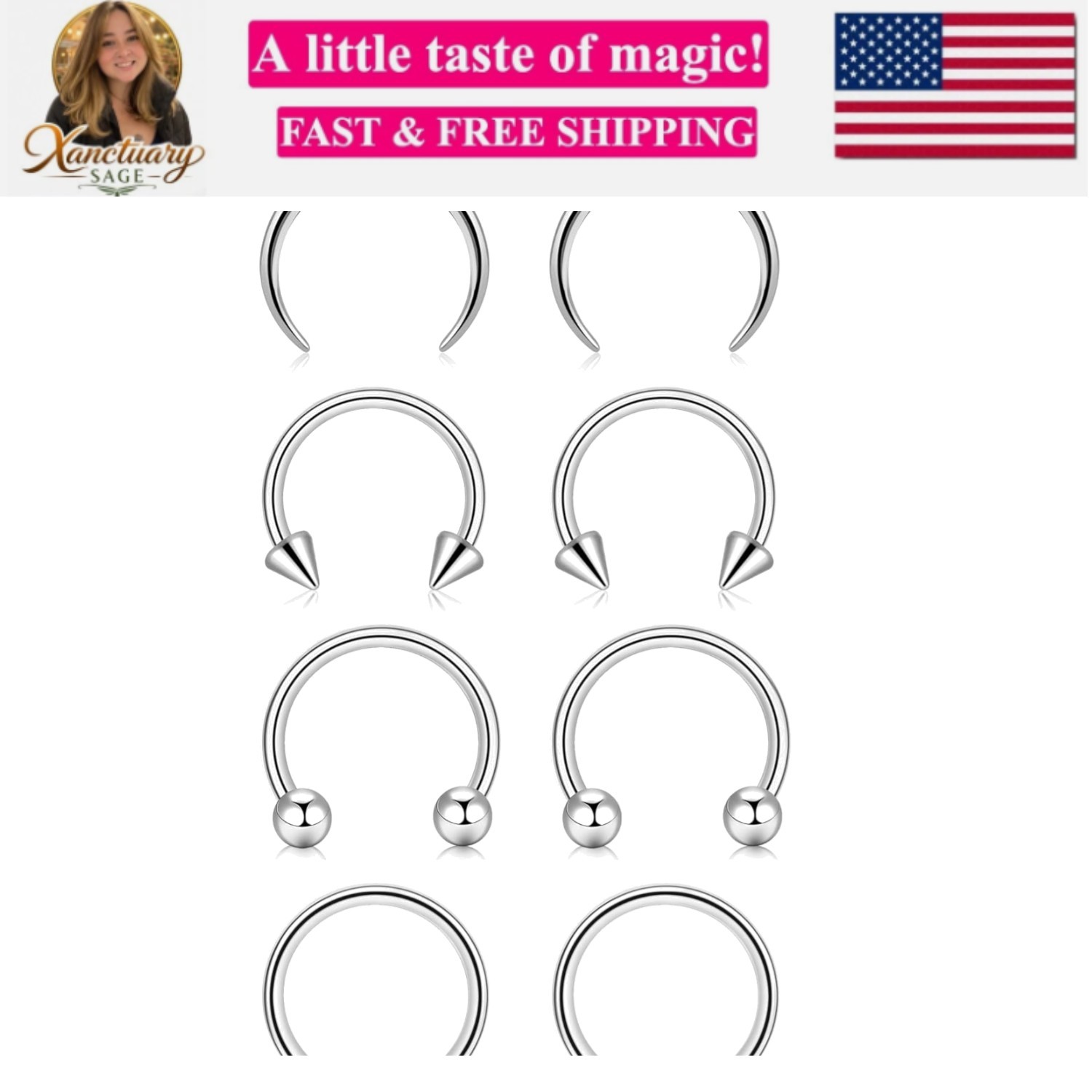 8Pcs Septum Rings 2G 4G 6G 8G 10G 12G 14G 16G Stianless Steel Septum Jewelry …