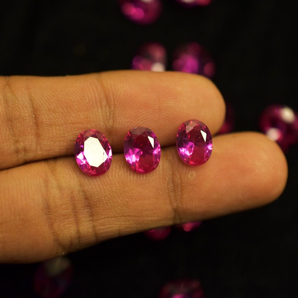 Certified 12.00 Ct 7×5 mm Natural Pink Sapphire Perfect Oval Cut Lot Loose Gems
