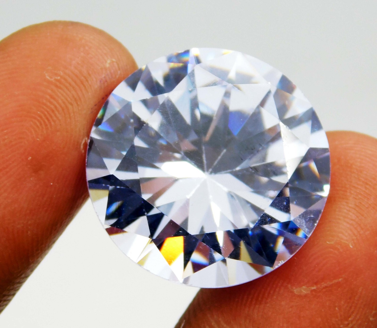 Natural 34.05 Ct Cambodian White Zircon Round Cut Loose Gemstone