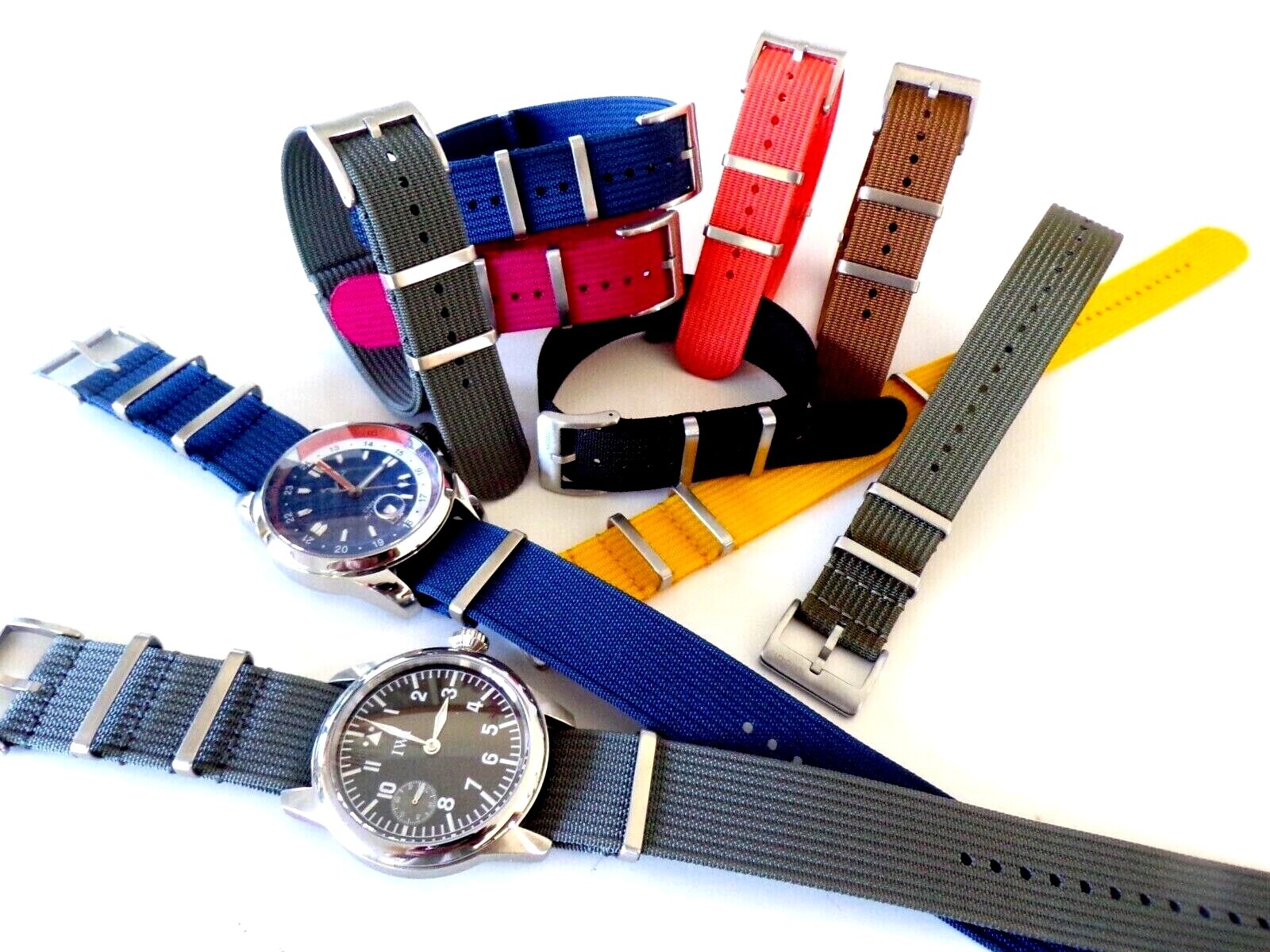 NATO G10 ® NEW RIBBED WR Nylon military RAF watch band Pilot strap IW SUISSE usa