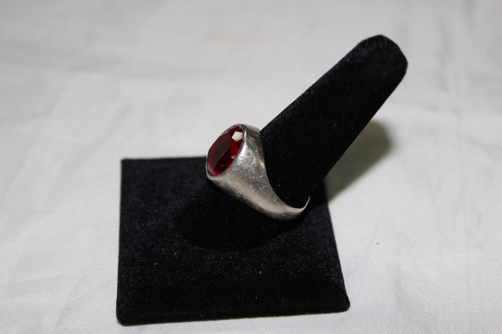 TT) RARE SIGNED HECHO EN MEXICO 9.25 W/ TAXCO LAB Created RUBY Wt 11.2 gr Sz10