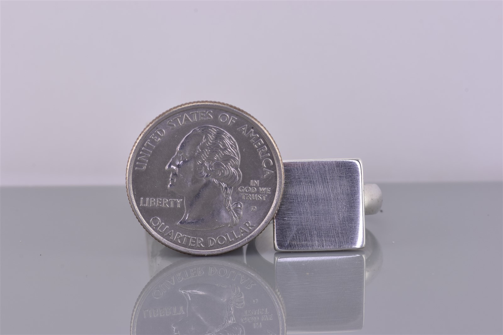 Sterling Silver 14mm Square Engravable Block Box Band Ring 925 Sz: 8