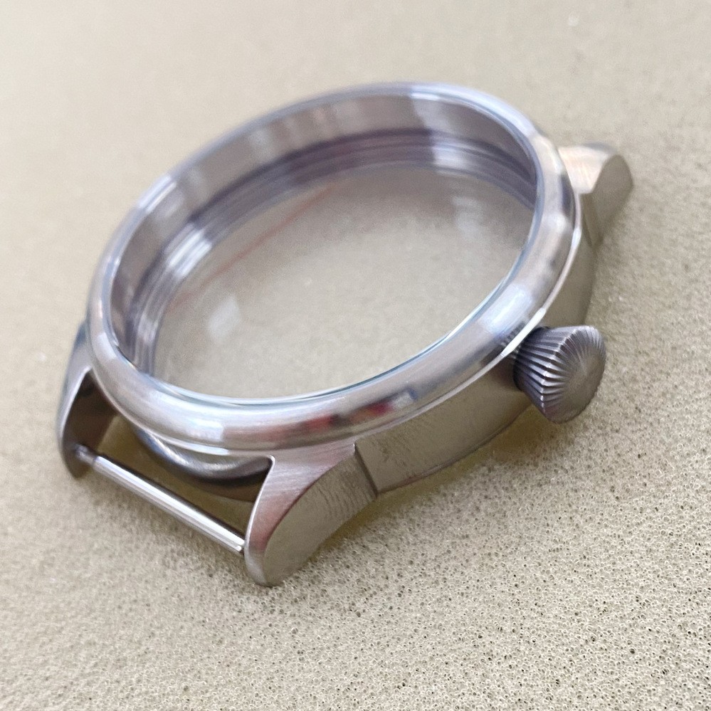 42mm 316L Solid Stainless Steel Watch Case Frosted For ETA 6497 ST3600 Movement